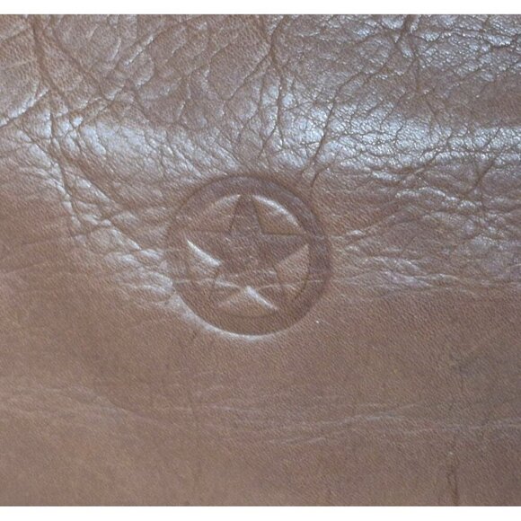 Brown Genuine Leather Crossbody Organizer Purse Bag TEXAS Star Adjustable Strap - Picture 2 of 11